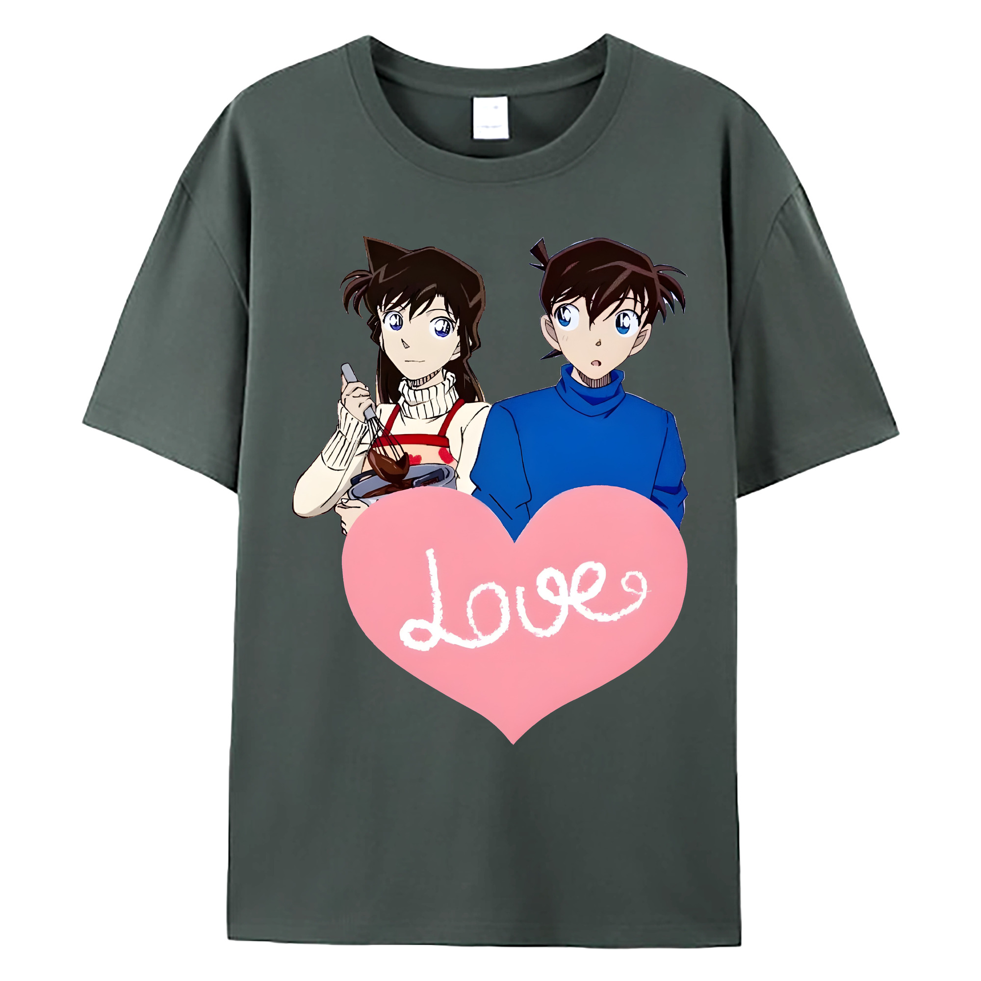 （画像用） 名探偵コナン 毛利 蘭 もうり らん、モーリ ラン Detective Conan Rachel Moore 綿100％ メンズ半袖Tシャツ｜肌触りやわらか＆通気性